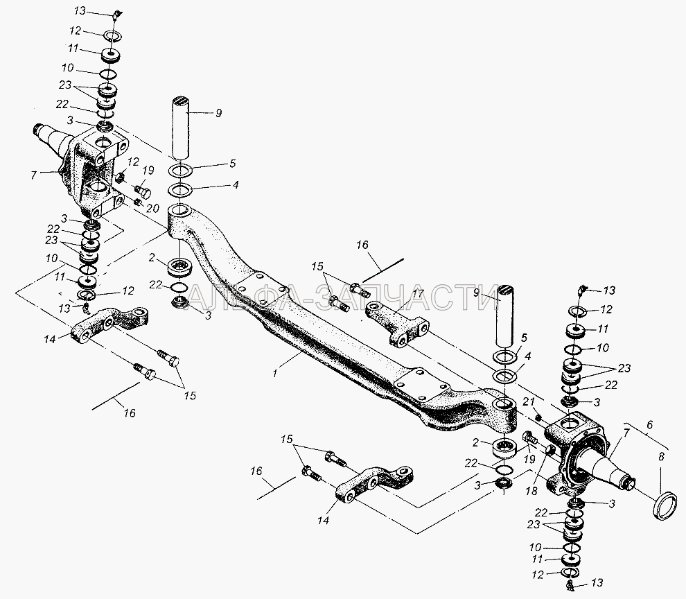 Балка передней оси (054-058-25-2-3 Кольцо) 